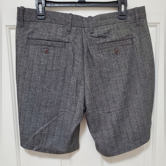 Men's Nifty Genius Grey Poly Blend Tweed Shorts With Ultrasuede Size 33 - Picture 6 of 7